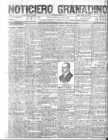 'Noticiero Granadino' - Año XV Número 5315  - 1918 Diciembre 30