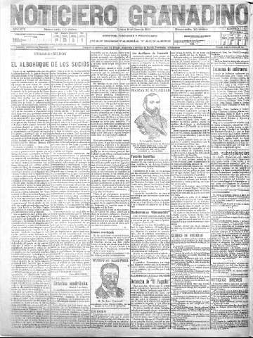 'Noticiero Granadino' - Año XVI Número 5326  - 1919 Enero 10