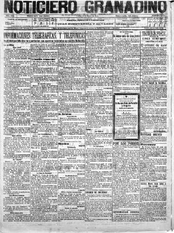 'Noticiero Granadino' - Año XVI Número 5384  - 1919 Marzo 10