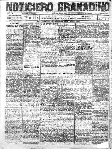 'Noticiero Granadino' - Año XVI Número 5389  - 1919 Marzo 15