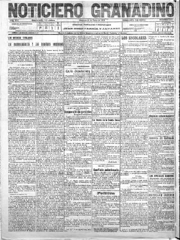 'Noticiero Granadino' - Año XVI Número 5399  - 1919 Marzo 26