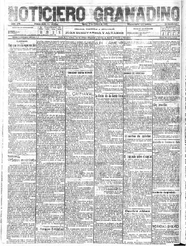 'Noticiero Granadino' - Año XVII Número 5671  - 1920 Febrero 17