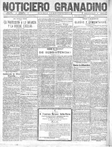 'Noticiero Granadino' - Año XVIII Número 5770  - 1921 Marzo 20