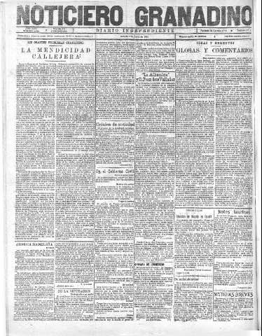 'Noticiero Granadino' - Año XVIII Número 5786  - 1921 Abril 09
