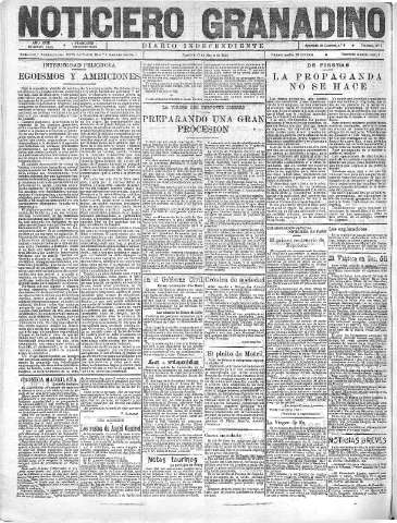'Noticiero Granadino' - Año XVIII Número 5815  - 1921 Mayo 13