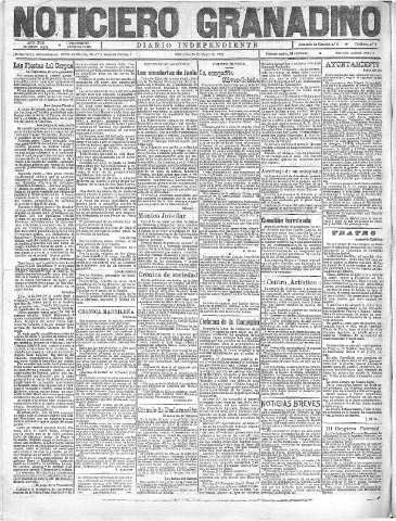 'Noticiero Granadino' - Año XVIII Número 5825  - 1921 Mayo 25