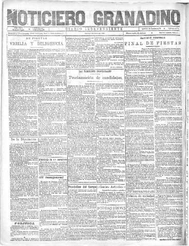 'Noticiero Granadino' - Año XVIII Número 5835  - 1921 Junio 07