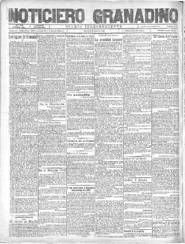 'Noticiero Granadino' - Año XVIII Número 5851  - 1921 Junio 25