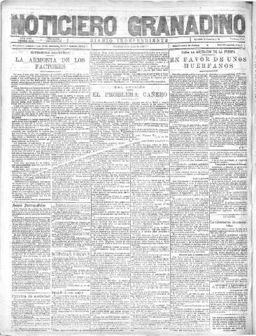 'Noticiero Granadino' - Año XVIII Número 5852  - 1921 Junio 26