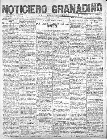 'Noticiero Granadino' - Año XVIII Número 5899  - 1921 Agosto 20