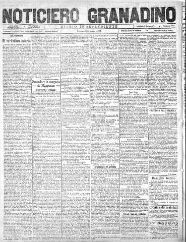'Noticiero Granadino' - Año XVIII Número 5906  - 1921 Agosto 28