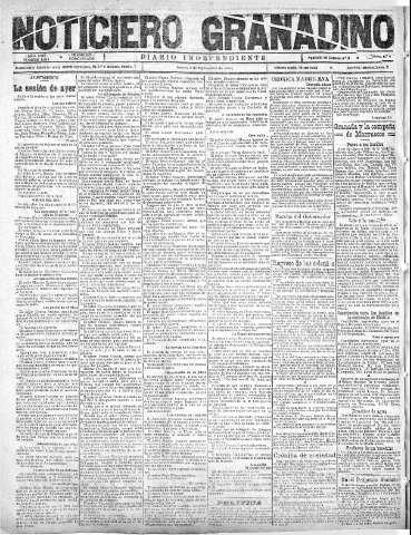 'Noticiero Granadino' - Año XVIII Número 5914  - 1921 Septiembre 08