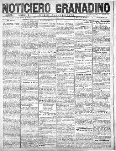 'Noticiero Granadino' - Año XVIII Número 5915  - 1921 Septiembre 09
