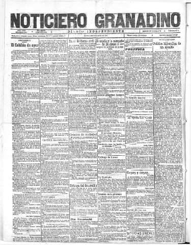 'Noticiero Granadino' - Año XVIII Número 5962  - 1921 Noviembre 03