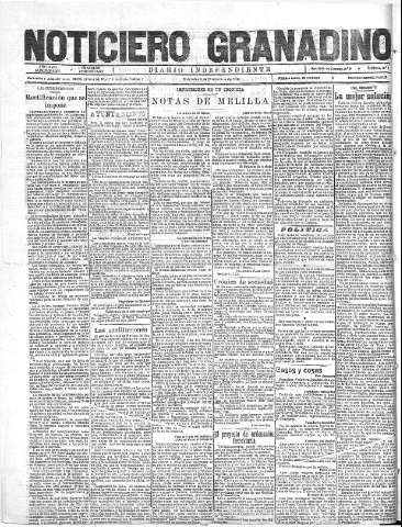 'Noticiero Granadino' - Año XVIII Número 5967  - 1921 Noviembre 09