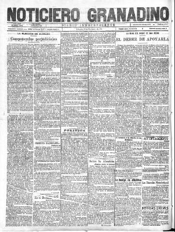 'Noticiero Granadino' - Año XVIII Número 5973  - 1921 Noviembre 16