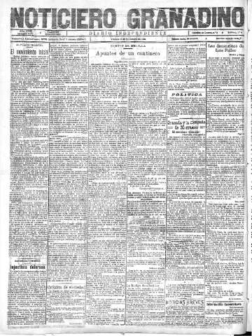 'Noticiero Granadino' - Año XVIII Número 5975  - 1921 Noviembre 18