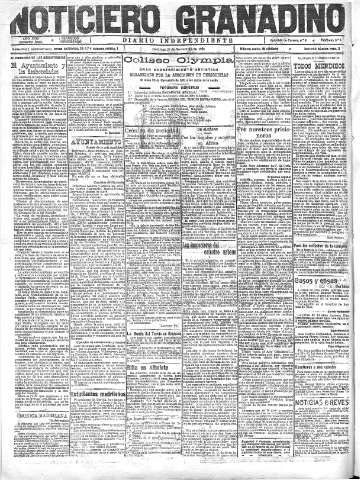 'Noticiero Granadino' - Año XVIII Número 5983  - 1921 Noviembre 27