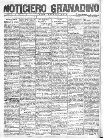 'Noticiero Granadino' - Año XVIII Número 5984  - 1921 Noviembre 29