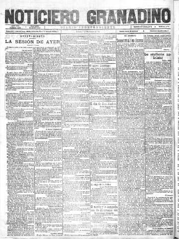 'Noticiero Granadino' - Año XVIII Número 5986  - 1921 Diciembre 01
