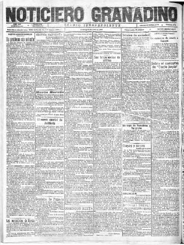 'Noticiero Granadino' - Año XIX Número 6104  - 1922 Abril 23