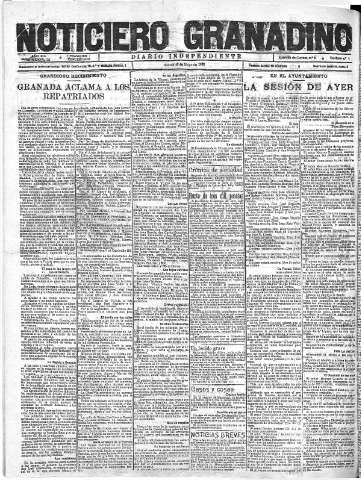 'Noticiero Granadino' - Año XIX Número 6123  - 1922 Mayo 18