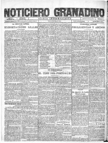 'Noticiero Granadino' - Año XIX Número 6130  - 1922 Mayo 26