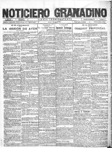 'Noticiero Granadino' - Año XIX Número 6135  - 1922 Junio 01
