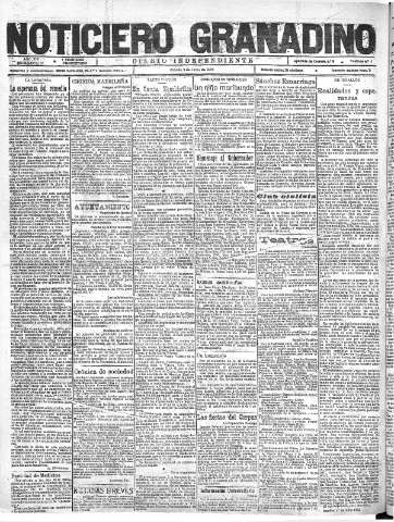 'Noticiero Granadino' - Año XIX Número 6137  - 1922 Junio 03