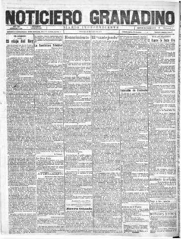 'Noticiero Granadino' - Año XIX Número 6144  - 1922 Junio 11