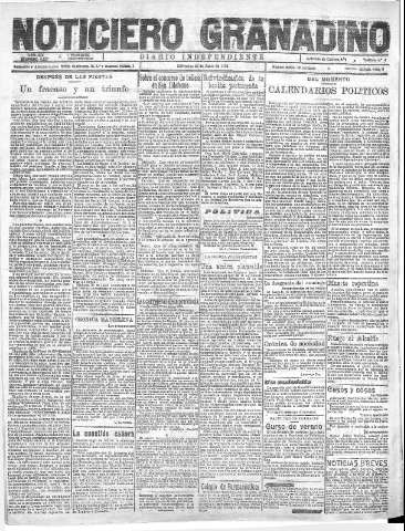 'Noticiero Granadino' - Año XIX Número 6157  - 1922 Junio 28