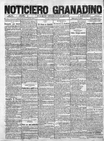 'Noticiero Granadino' - Año XIX Número 6262  - 1922 Octubre 29