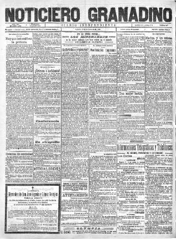 'Noticiero Granadino' - Año XIX Número 6279  - 1922 Noviembre 18