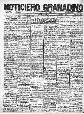 'Noticiero Granadino' - Año XIX Número 6293  - 1922 Diciembre 05