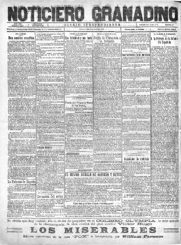 'Noticiero Granadino' - Año XIX Número 6296  - 1922 Diciembre 08