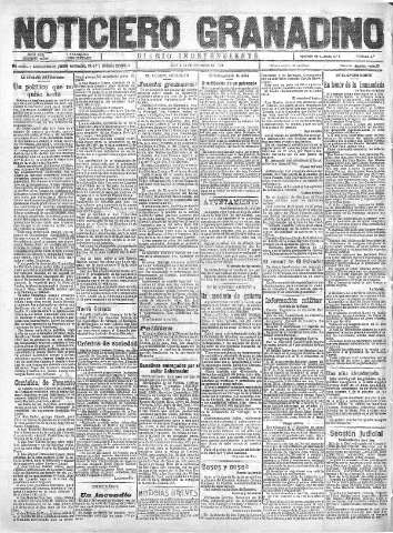 'Noticiero Granadino' - Año XIX Número 6299  - 1922 Diciembre 12