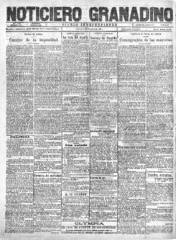 'Noticiero Granadino' - Año XIX Número 6302  - 1922 Diciembre 15