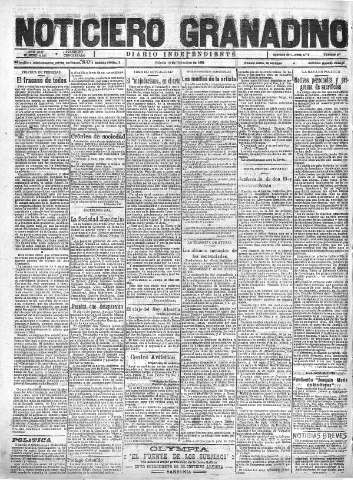 'Noticiero Granadino' - Año XIX Número 6303  - 1922 Diciembre 16