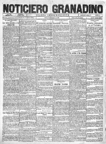 'Noticiero Granadino' - Año XIX Número 6311  - 1922 Diciembre 26