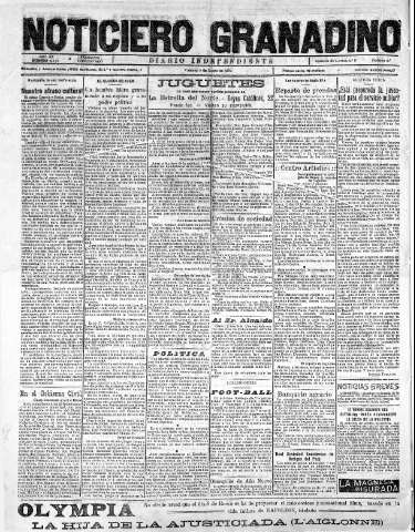 'Noticiero Granadino' - Año XX Número 6320  - 1923 Enero 05