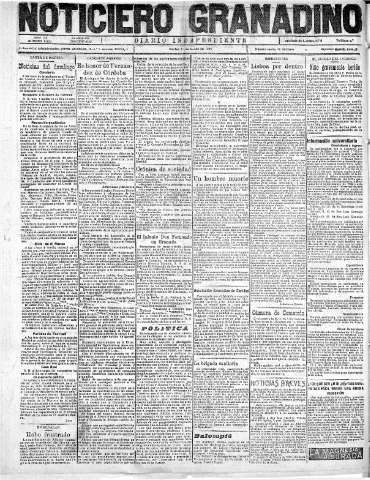 'Noticiero Granadino' - Año XX Número 6329  - 1923 Enero 16