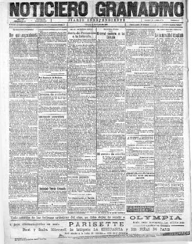 'Noticiero Granadino' - Año XX Número 6332  - 1923 Enero 19