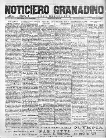 'Noticiero Granadino' - Año XX Número 6334  - 1923 Enero 21