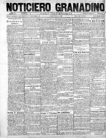 'Noticiero Granadino' - Año XX Número 6338  - 1923 Enero 26
