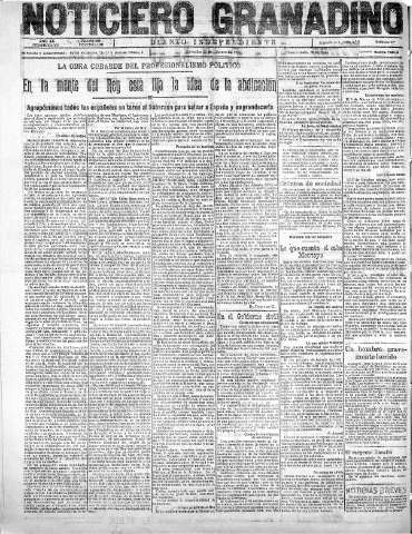 'Noticiero Granadino' - Año XX Número 6366  - 1923 Febrero 28