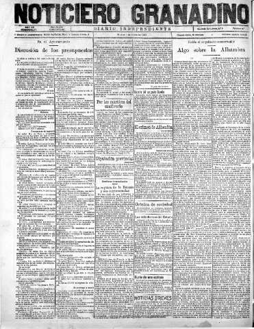 'Noticiero Granadino' - Año XX Número 6371  - 1923 Marzo 06