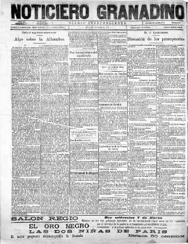 'Noticiero Granadino' - Año XX Número 6372  - 1923 Marzo 07