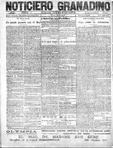 'Noticiero Granadino' - Año XX Número 6376  - 1923 Marzo 11