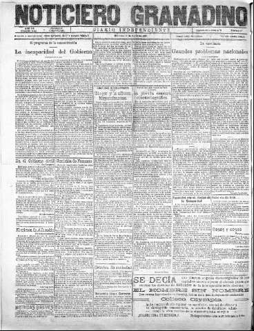 'Noticiero Granadino' - Año XX Número 6384  - 1923 Marzo 21