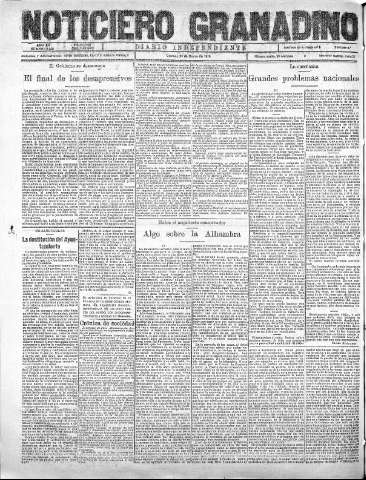 'Noticiero Granadino' - Año XX Número 6386  - 1923 Marzo 23